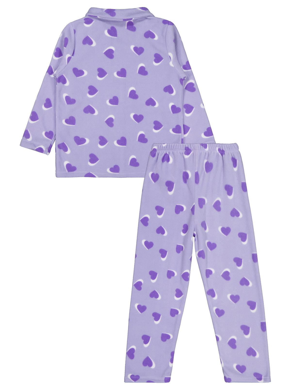 Civil Girls Kalp Desenli 10-13 Yaş Pijama Takımı - Pudra