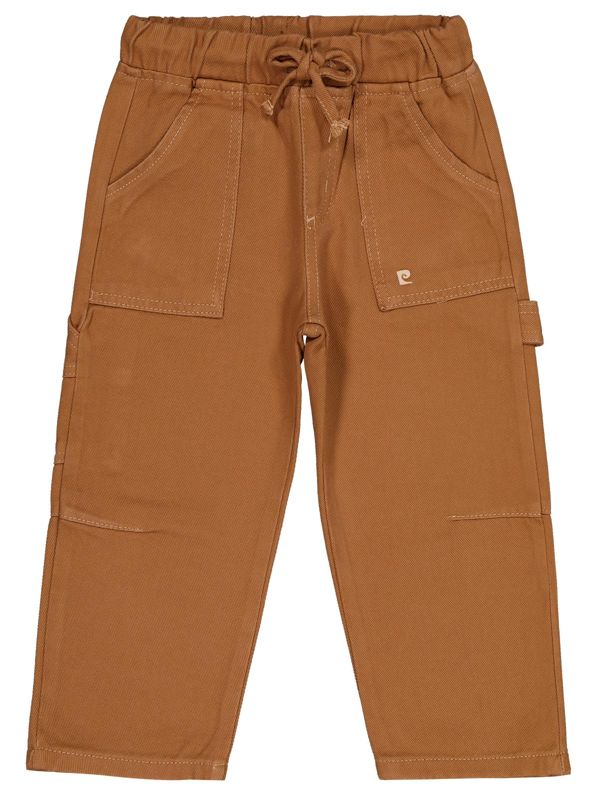 Pierre Cardin Nakışlı Pantolon | Gabardin Gömlek Yaka - Polo Baskılı | Okul Kreş ve Günlük Kullanım - Kahve