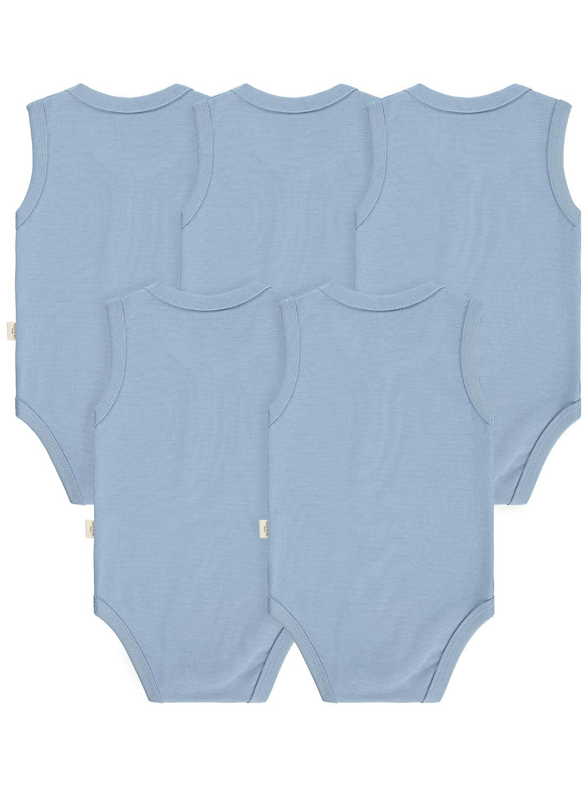 Civil Baby 5 li Organik Sıfır Kol 0-36 Ay Çıtçıtlı Badi - Bej
