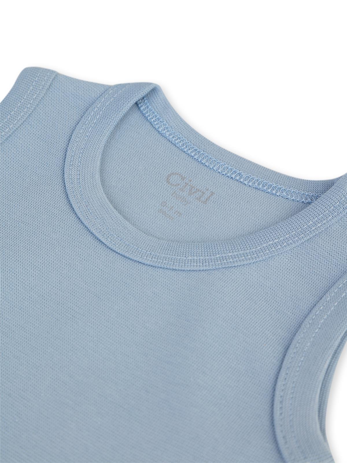Civil Baby 5 li Organik Sıfır Kol 0-36 Ay Çıtçıtlı Badi - Mavi