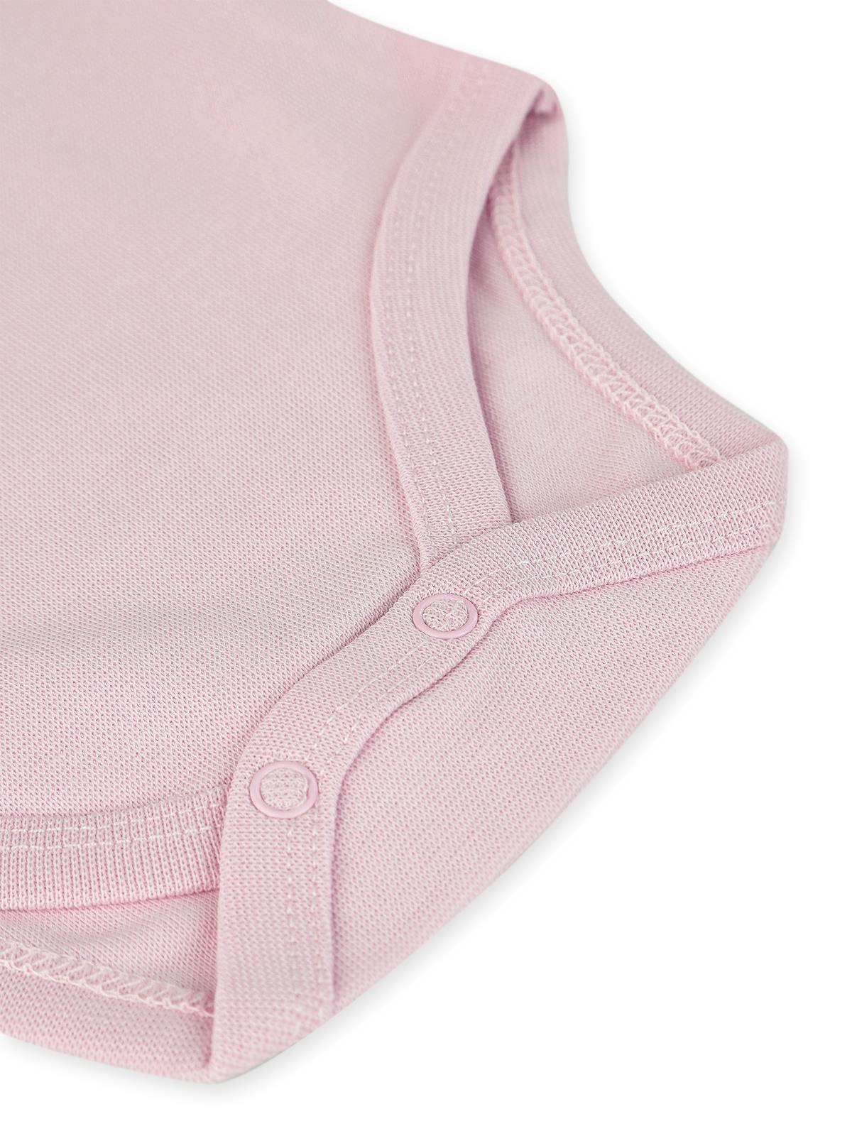 Civil Baby 5 li Organik Sıfır Kol 0-1 Ay Çıtçıtlı Badi - Pembe