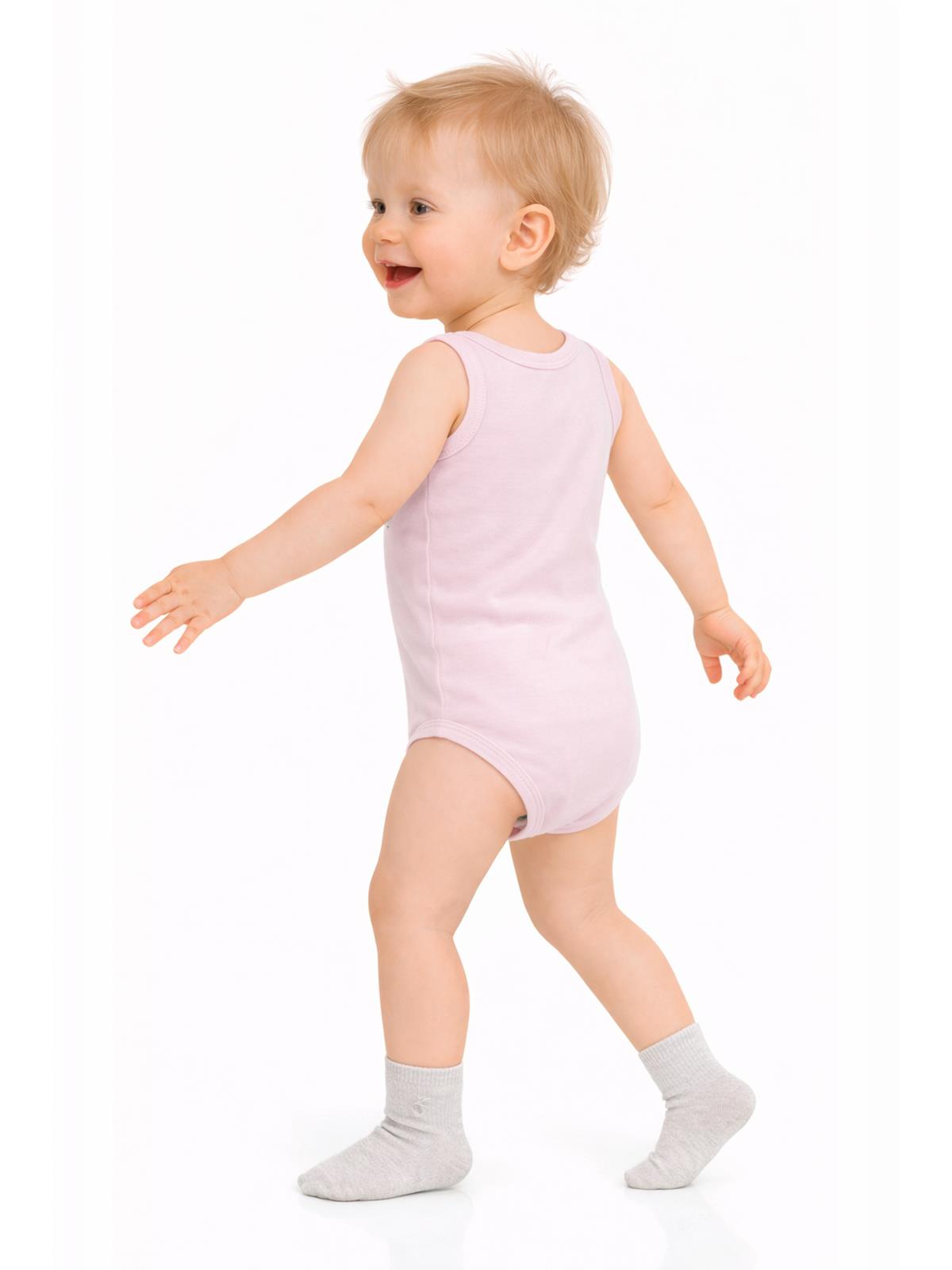 Civil Baby 5 li Organik Sıfır Kol 0-1 Ay Çıtçıtlı Badi - Pembe