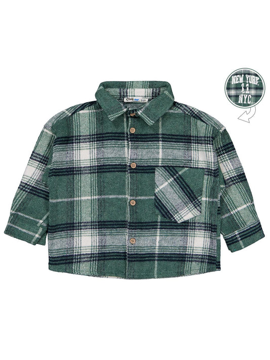 Civil Boys New York Baskılı 2-5 Yaş Gömlek - Yeşil