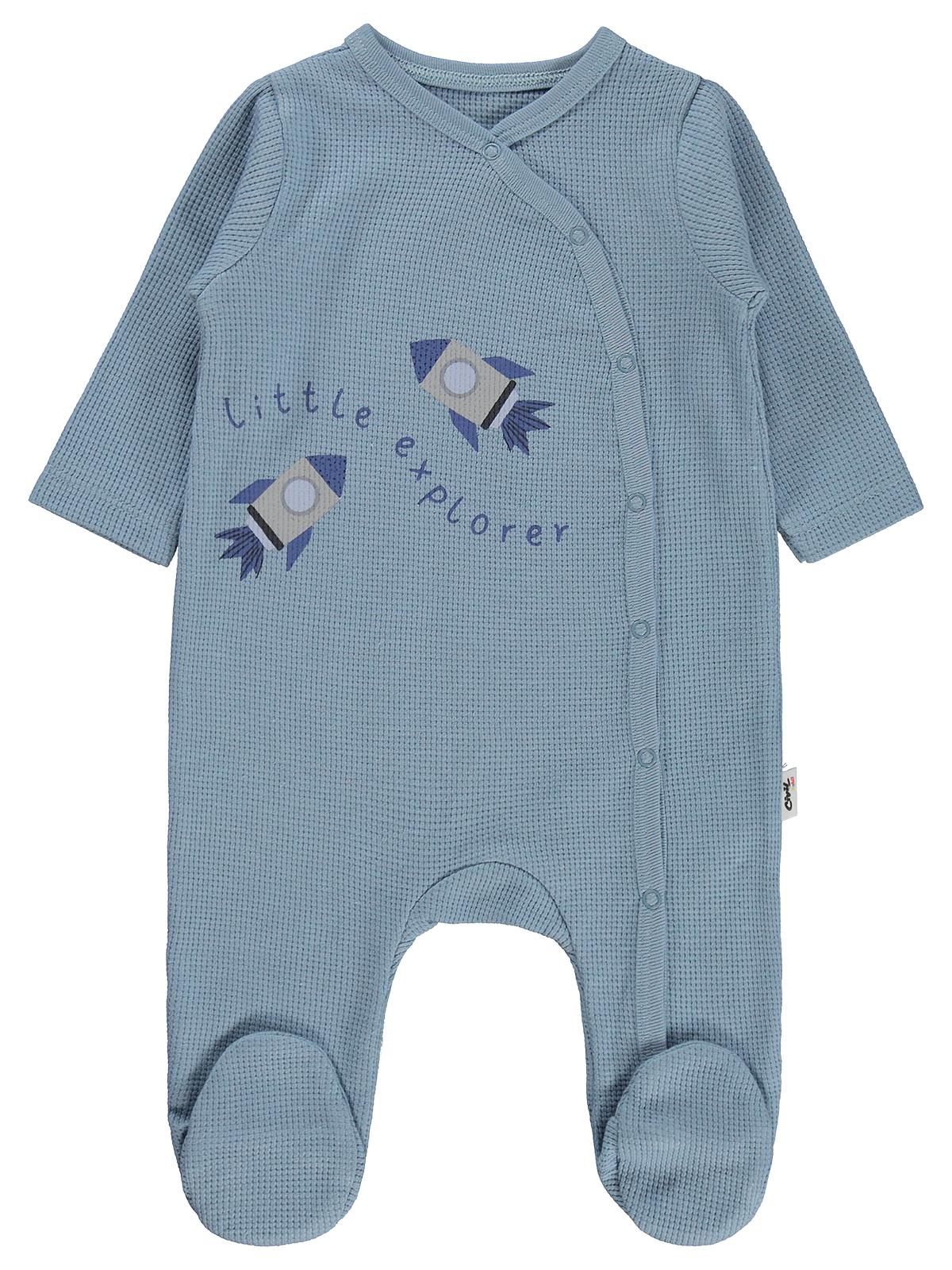 Civil Baby Roketler Baskılı 1-9 AY Tulum - Mavi