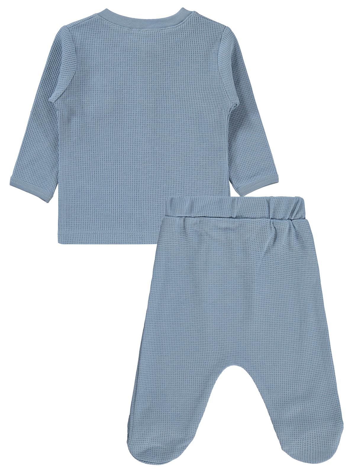 Civil Baby Hilal Baskılı 1-9 Ay Pijama Takımı - Mavi