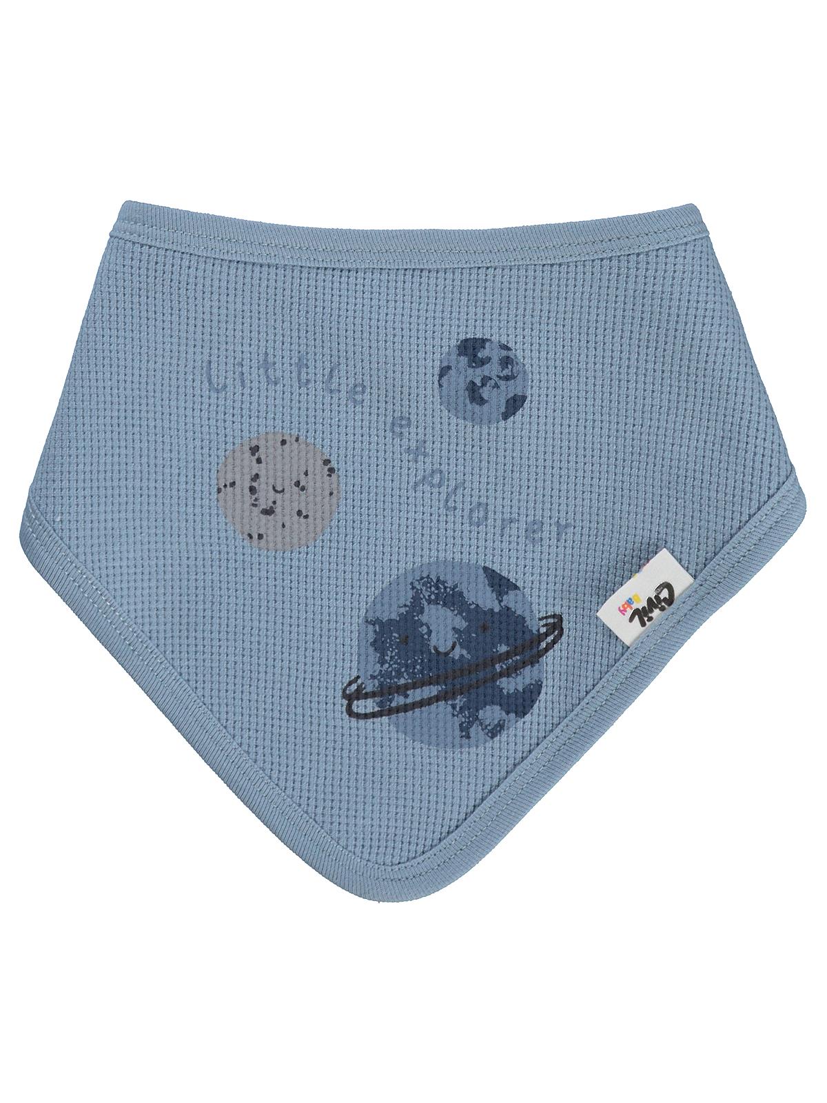 Civil Baby Roket Gezegen Baskılı Mama Önlüğü - Mavi