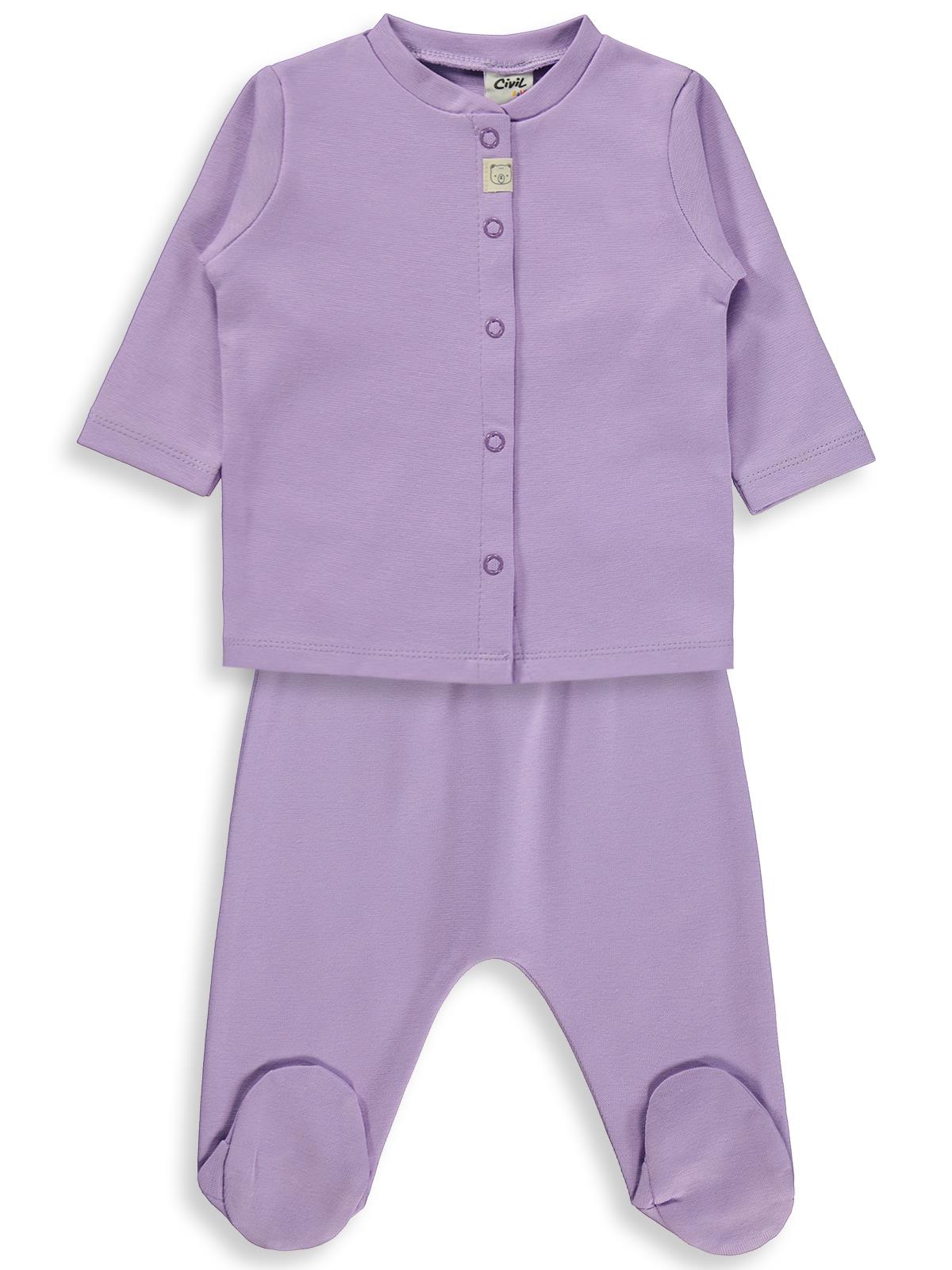 Civil Baby Düz 1-6 Ay Pijama Takımı - Lila