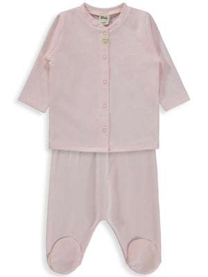 Civil Baby Düz 1-6 Ay Pijama Takımı - Pudra