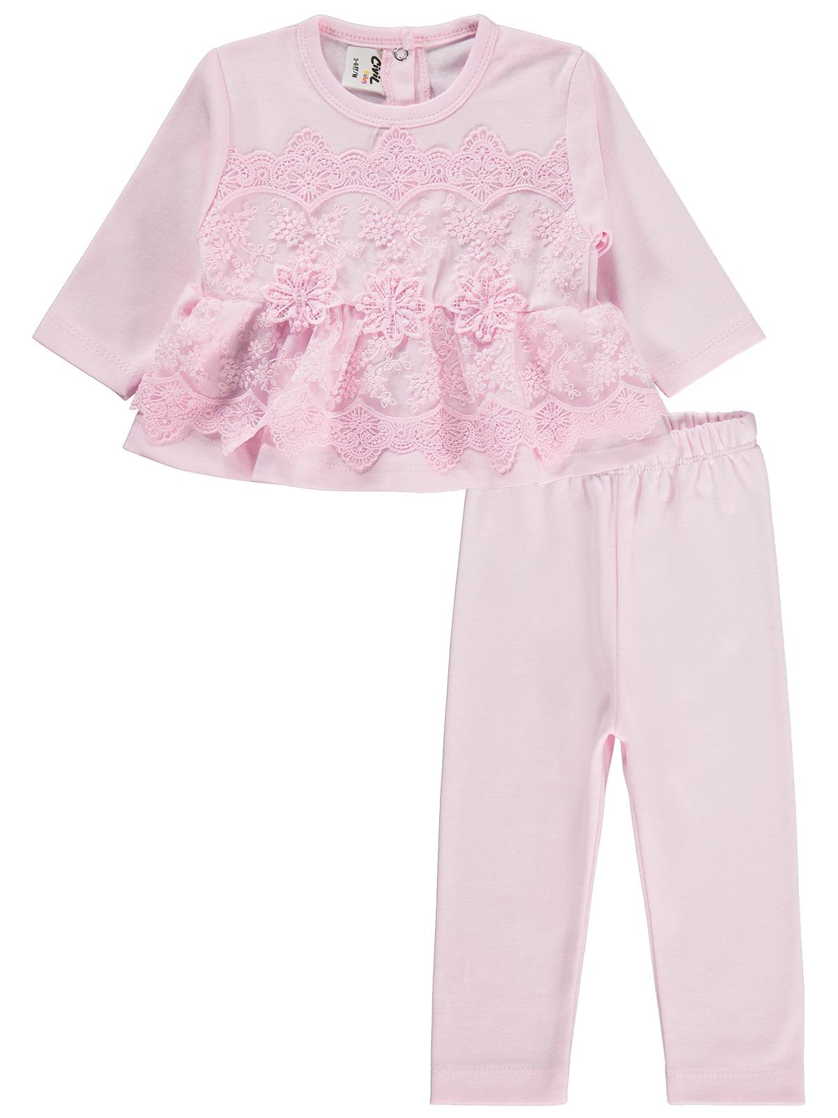 Civil Baby Fırfır Tüllü 3-12 Ay Takım - Pembe