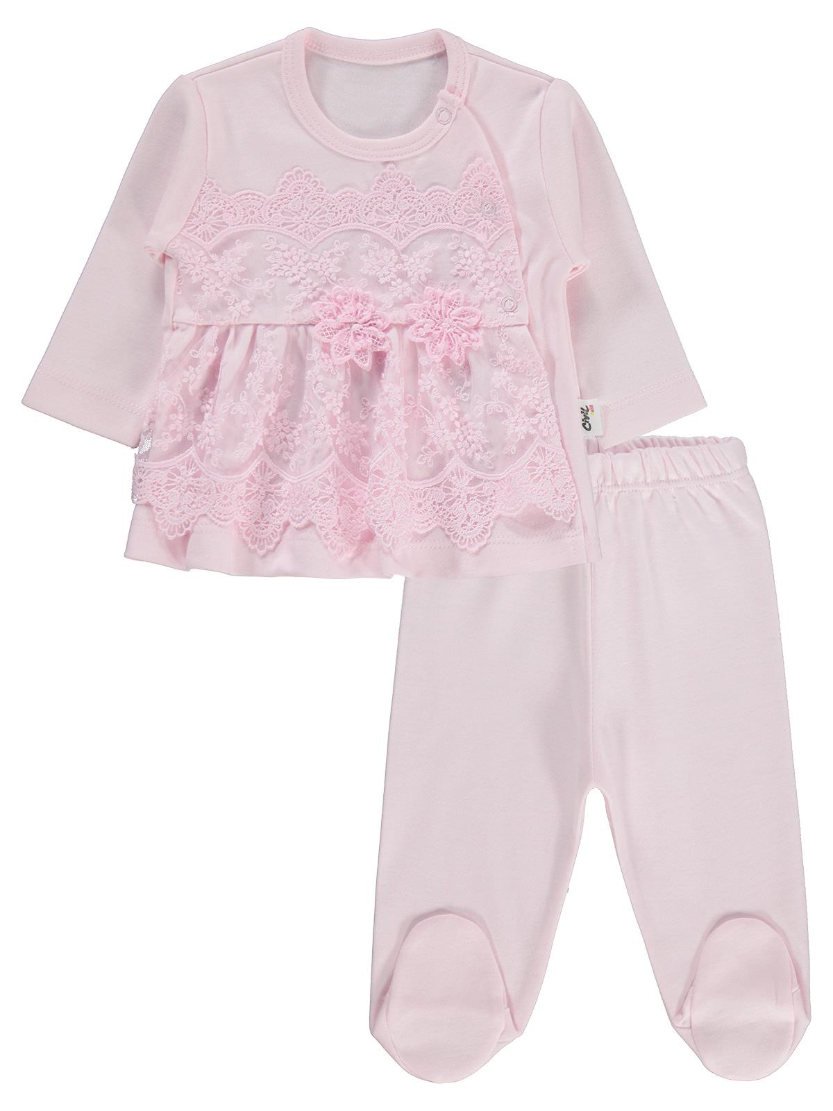 Civil Baby Fırfır Tüllü 1-9 Ay Pijama Takımı - Ekru