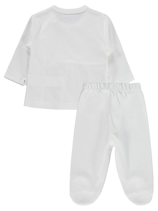 Civil Baby Fırfır Tüllü 1-9 Ay Pijama Takımı - Ekru