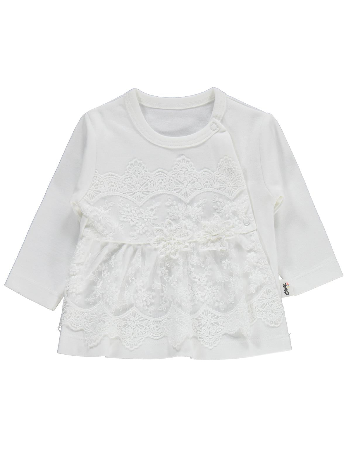 Civil Baby Fırfır Tüllü 1-9 Ay Pijama Takımı - Ekru