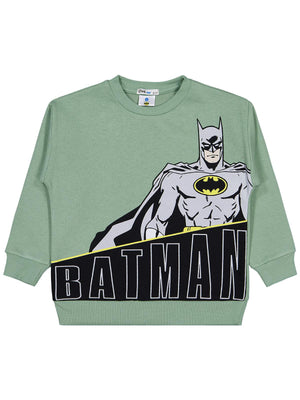 Batman Baskılı 6-9 Yaş Sweatshirt - Yeşil