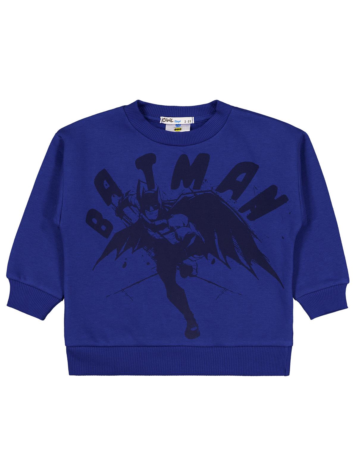 Batman Karartma Baskılı 2-5 Yaş Sweatshirt - Sarı