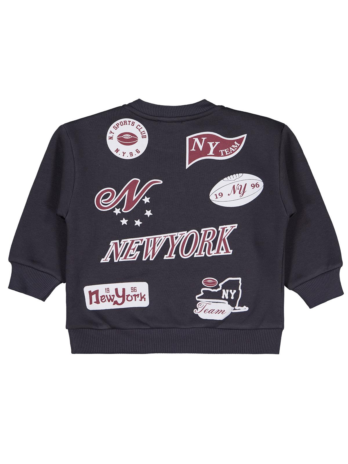 Civil Boys New York Baskılı 2-5 Yaş Sweatshirt - Gri