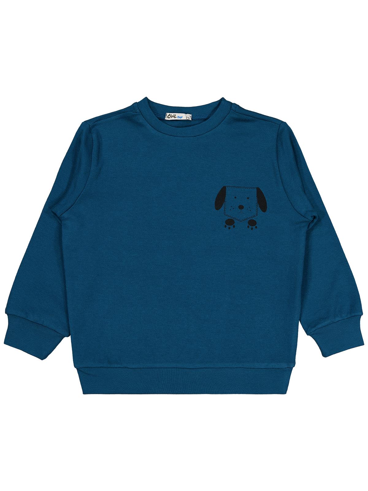 Civil Boys Köpek Baskılı 2-5 Yaş Sweatshirt - Hardal