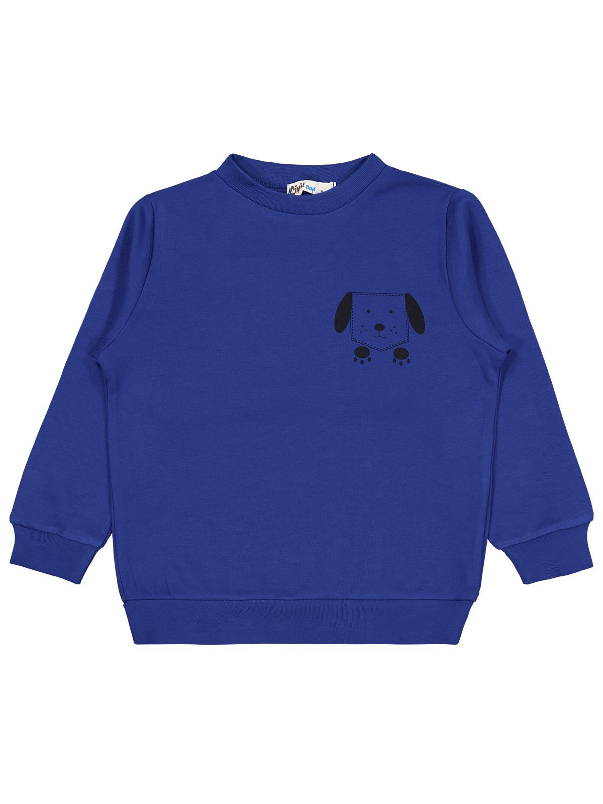 Civil Boys Köpek Baskılı 2-5 Yaş Sweatshirt - Hardal