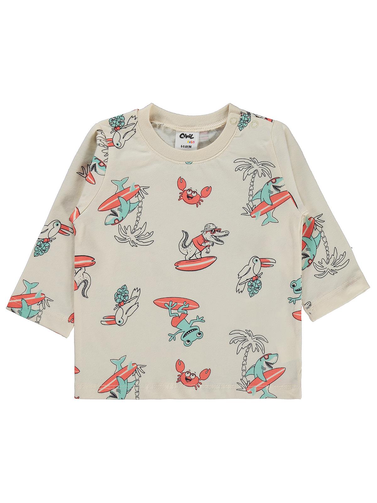Civil Baby Surf Baskılı 6-18 Ay Sweatshirt - Bej