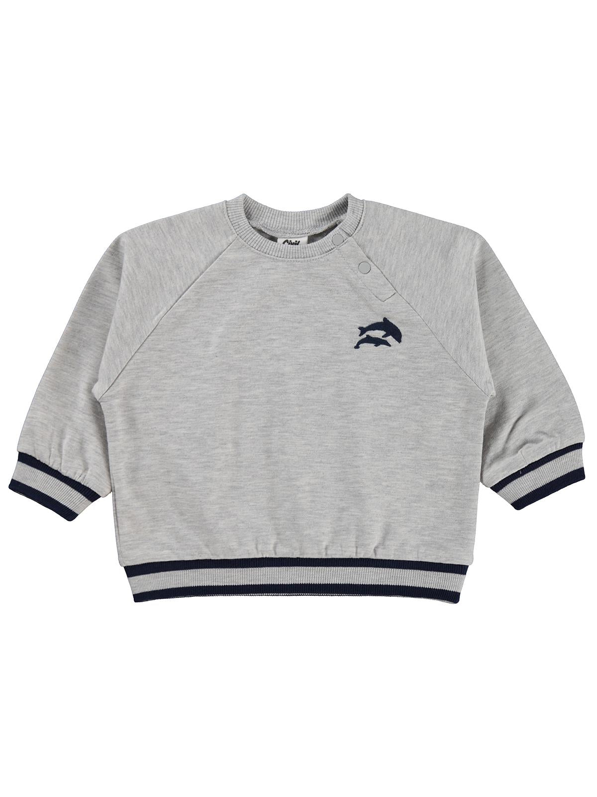 Civil Baby Yunus Nakışlı 6-18 Ay Sweatshirt - Gri