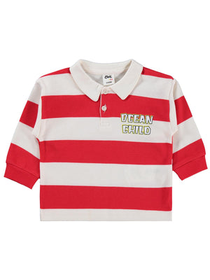 Civil Baby Çizgili 6-18 Ay Sweatshirt - Kırmızı