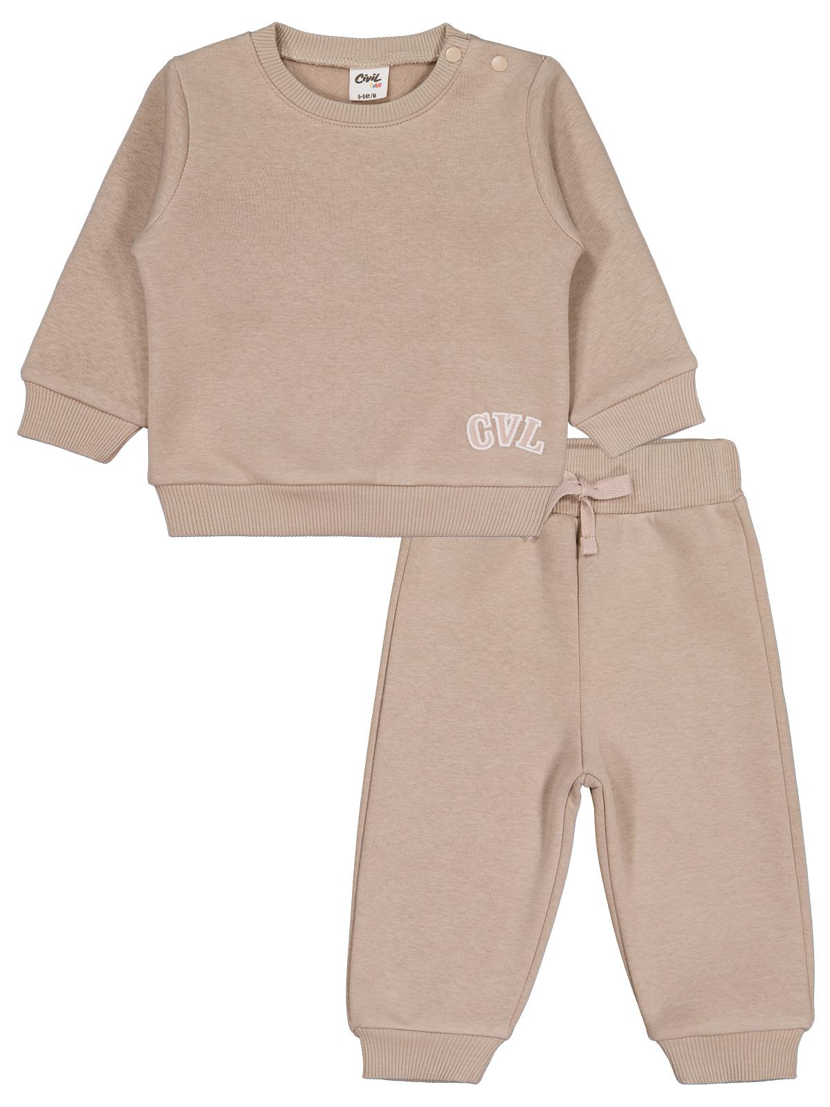 Civil Baby Cvl Nakışlı 6-18 Ay Takım - Gri