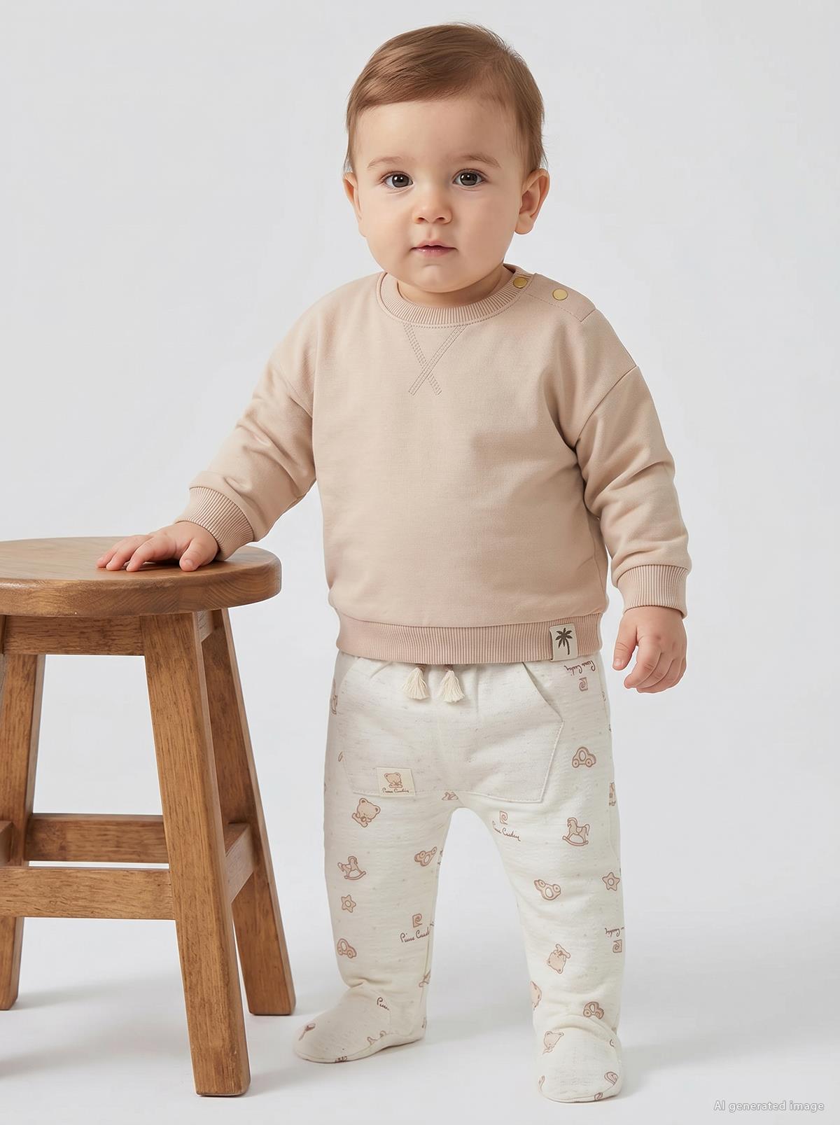 Pierre Cardin Retro Toyz Empirme Patikli 1-9 Ay Tek Alt Bebe - Ekru
