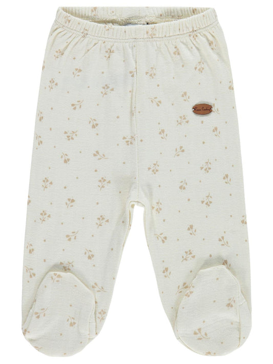 Pierre Cardin Çiçek Empirme Patikli 1-9 Ay Tek Alt Bebe - Ekru
