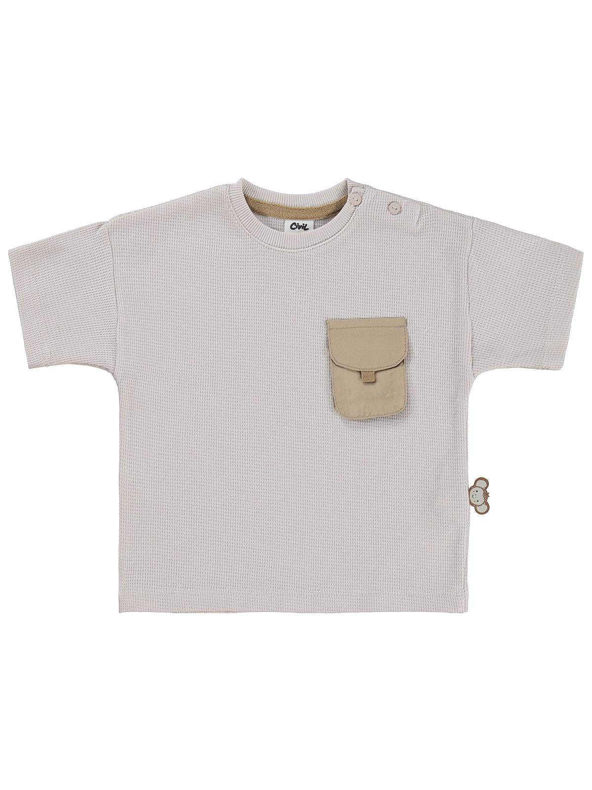Civil Baby Cepli Basic 6-18 Ay Tişört - Bej