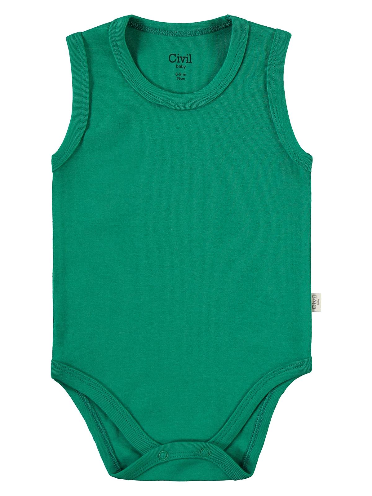 Civil Baby 3'lü Düz Sıfır Kol 3-36 Ay Çıtçıtlı Badi - Kırmızı