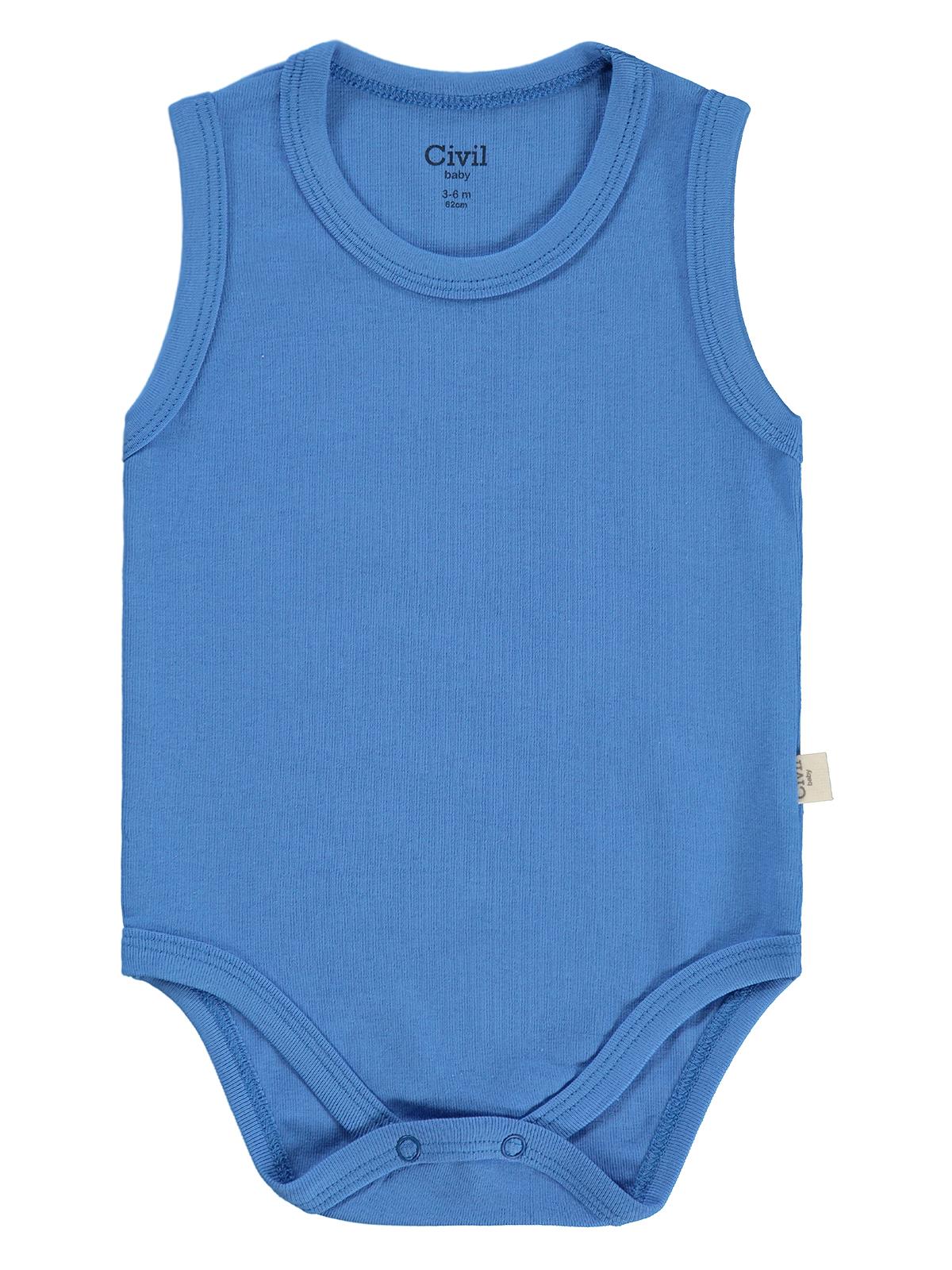 Civil Baby 3'lü Düz Sıfır Kol 3-36 Ay Çıtçıtlı Badi - Kırmızı