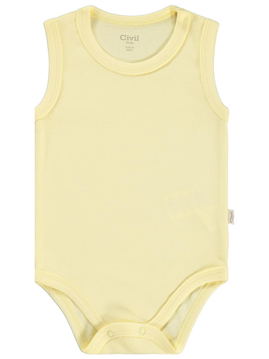 Civil Baby 3'lü Düz Sıfır Kol 3-36 Ay Çıtçıtlı Badi - Pembe