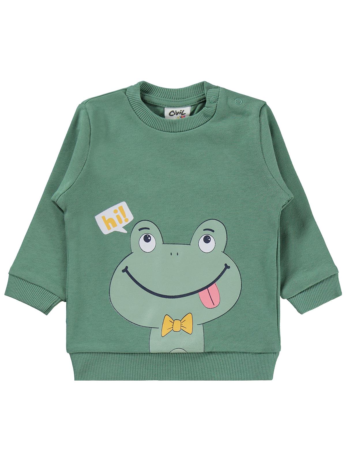 Civil Baby Erkek Bebek Kurbağa Baskılı 6-18 Ay Takım - Sarı