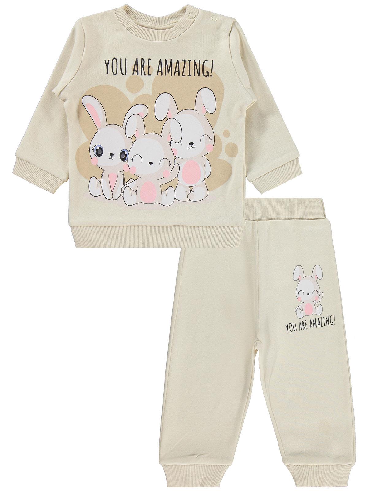 Civil Baby Tavşanlar Baskılı 6-18 Ay Takım - Lila