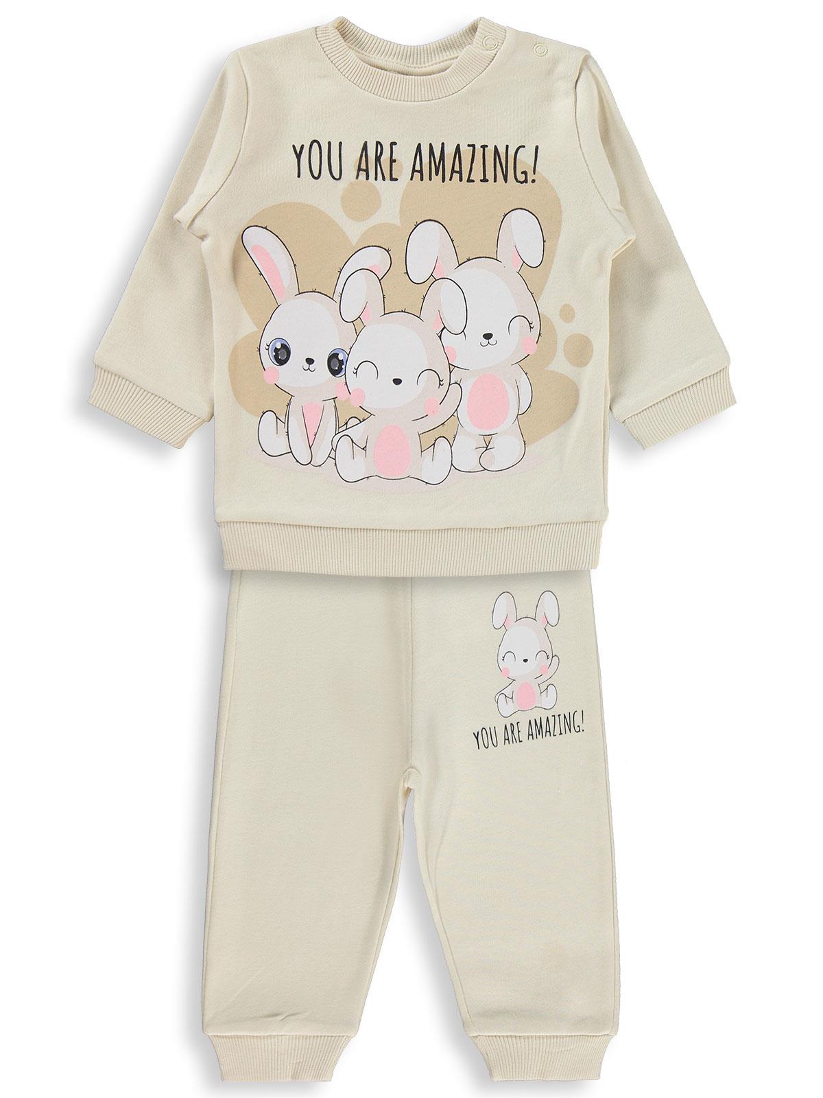 Civil Baby Tavşanlar Baskılı 6-18 Ay Takım - Lila
