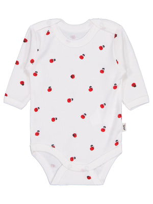Civil Baby Uğur Böceği Empirme 0-48 Ay Çıtçıtlı Badi - Ekru