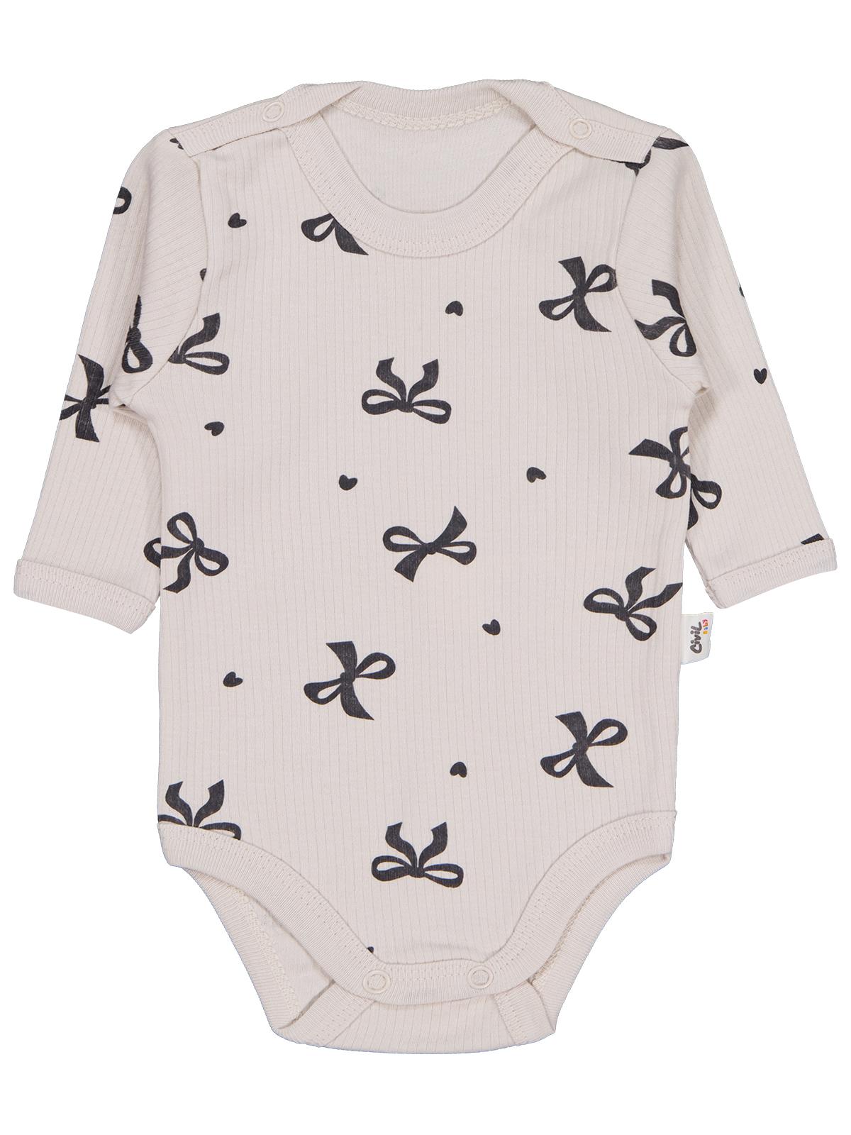 Civil Baby Fiyonk Empirme 1-36 Ay Çıtçıtlı Badi - Bej