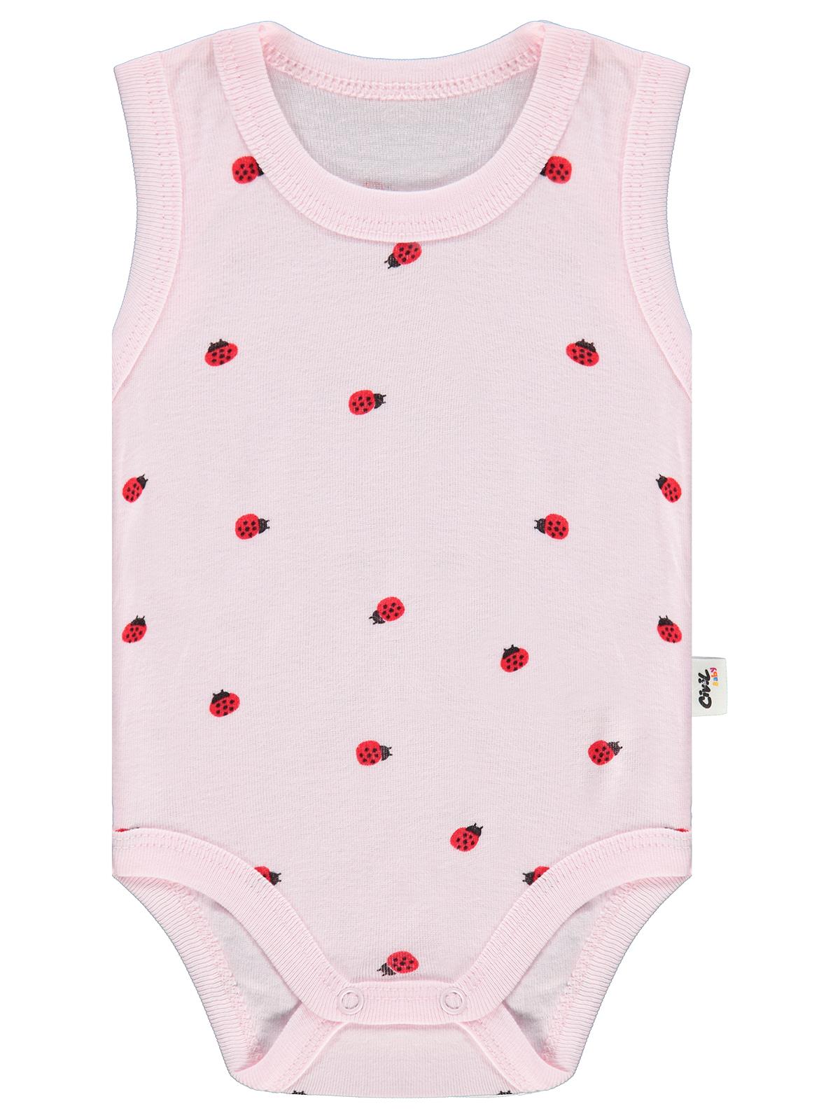 Civil Baby Uğur Böceği Empirme 0-48 Ay Çıtçıtlı Badi - Pembe