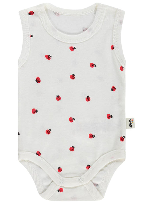 Civil Baby Uğur Böceği Empirme 0-48 Ay Çıtçıtlı Badi - Ekru