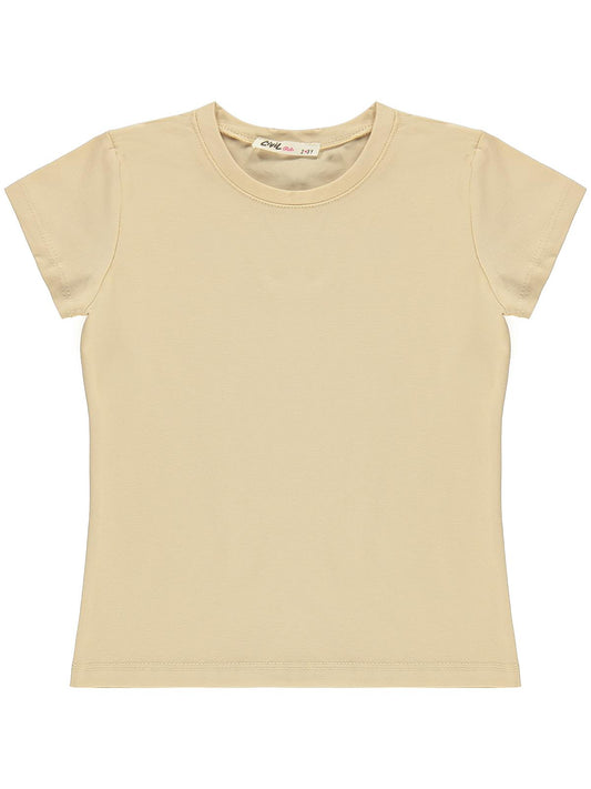 Civil Girls Basic 10-13 Yaş Tişört - Bej