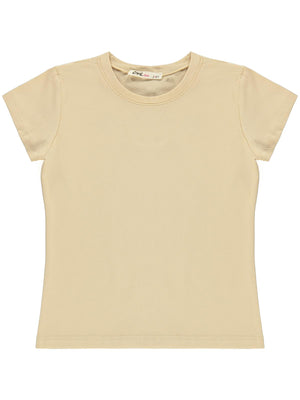 Civil Girls Basic 10-13 Yaş Tişört - Bej