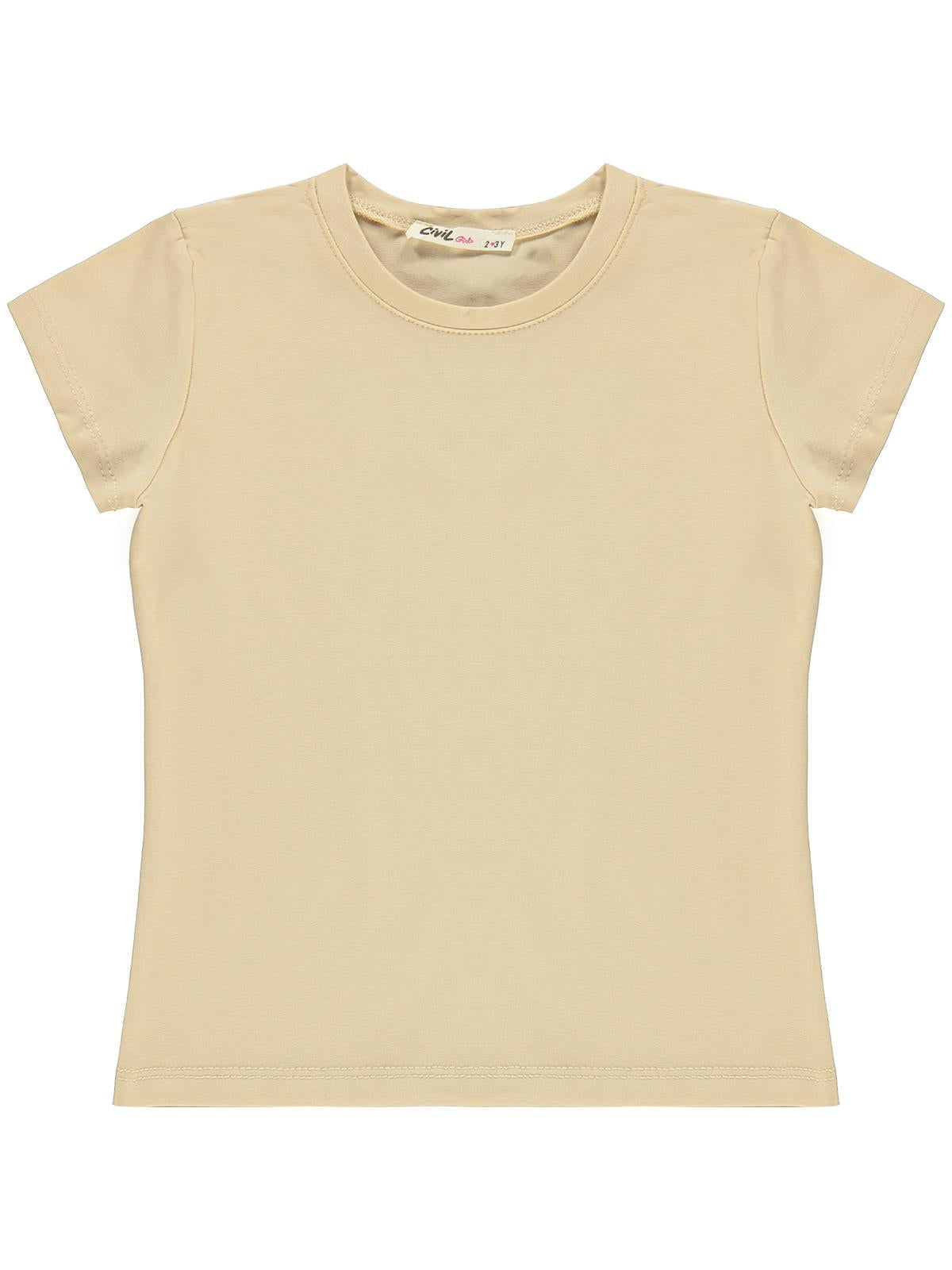 Civil Girls Basic 6-9 Yaş Tişört - Bej