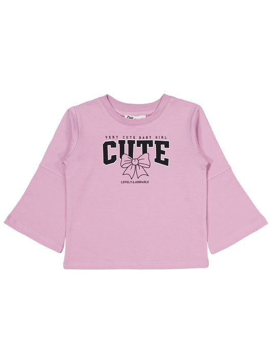 Civil Girls Cute Fiyonk Baskılı 2-5 Yaş Takım - Pembe