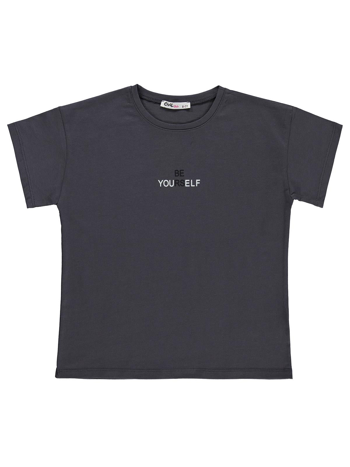 Civil Girls 10-13 Yaş Tişört - Gri
