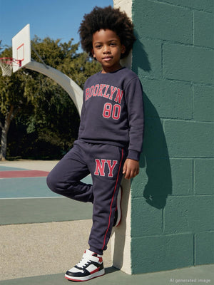 Civil Boys Brooklyn 80 Baskılı Biyeli 2-5 Yaş Eşofman Takımı - Gri