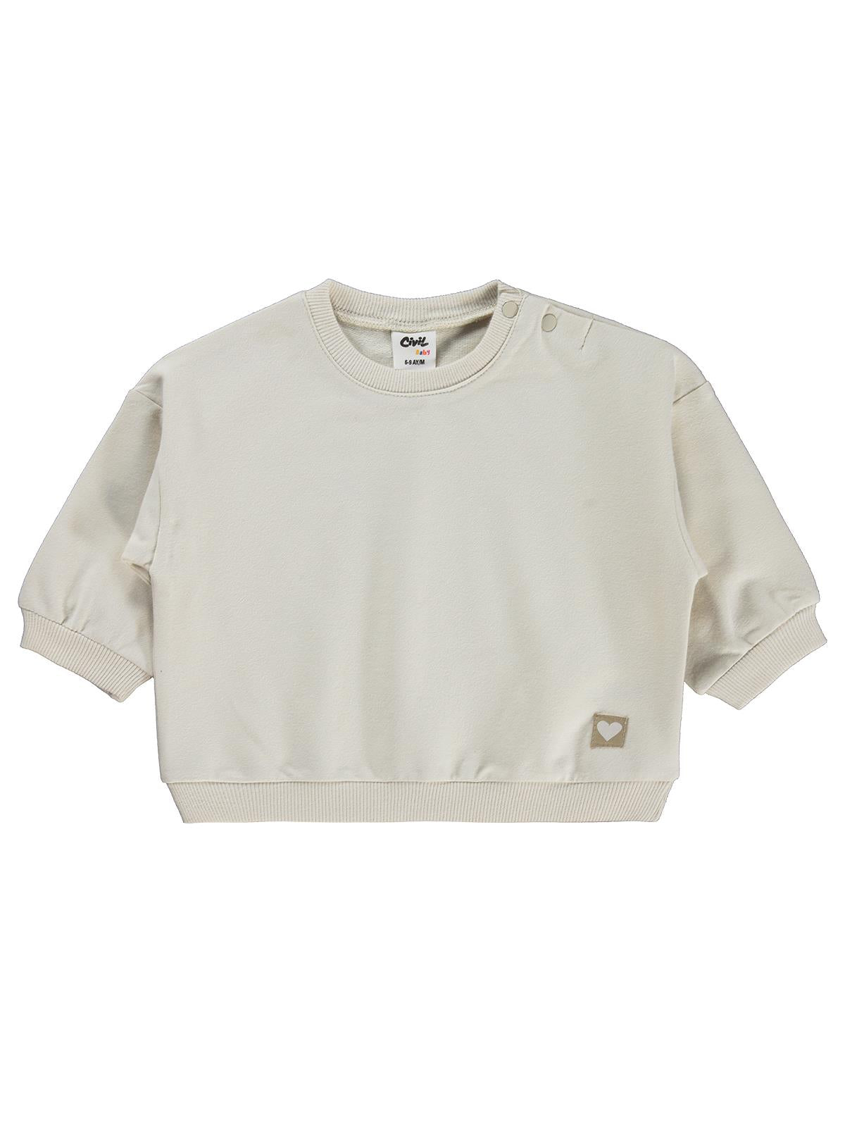 Civil Baby Civil Basic Kalp Etiketli 6-18 Ay Sweatshirt - Lila