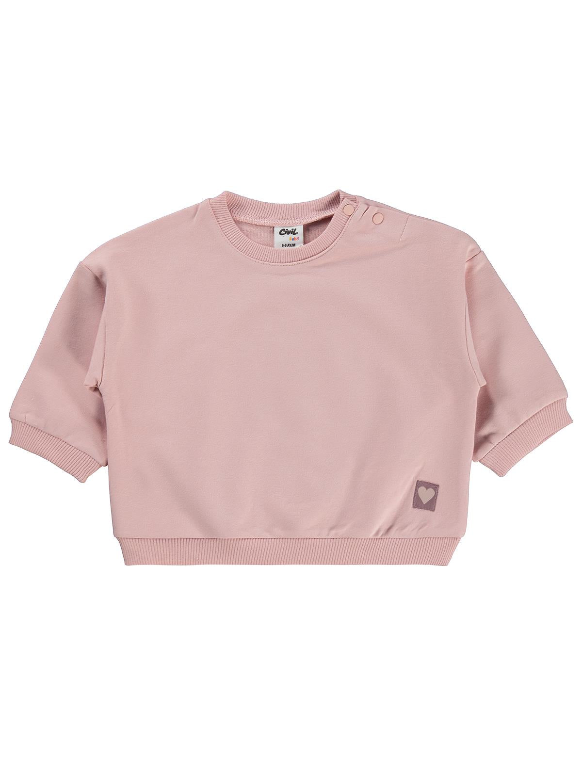 Civil Baby Civil Basic Kalp Etiketli 6-18 Ay Sweatshirt - Lila