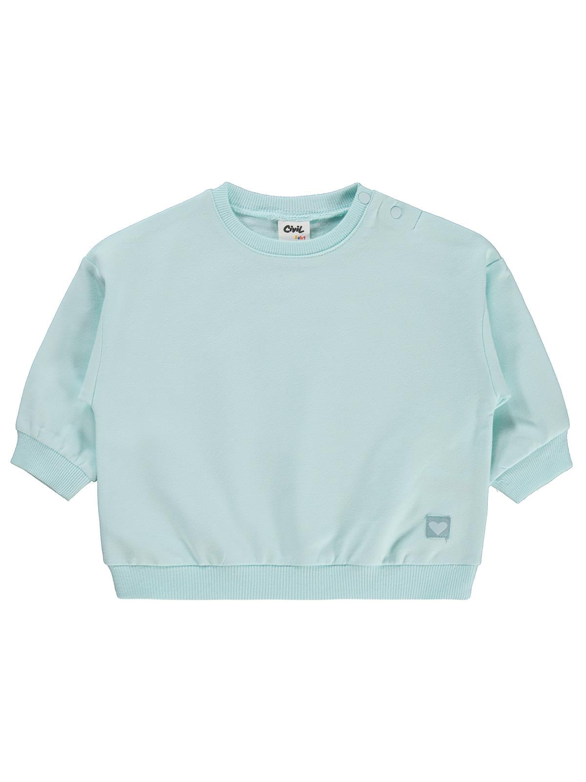 Civil Baby Civil Basic Kalp Etiketli 6-18 Ay Sweatshirt - Lila