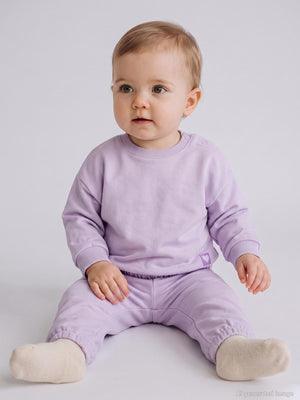Civil Baby Kız Bebek Düz Basic Kalpli 6-18 Ay Takım - Lila