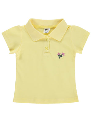 Civil Baby Çiçek Nakışlı Basic 6-18 Ay Tişört - Sarı