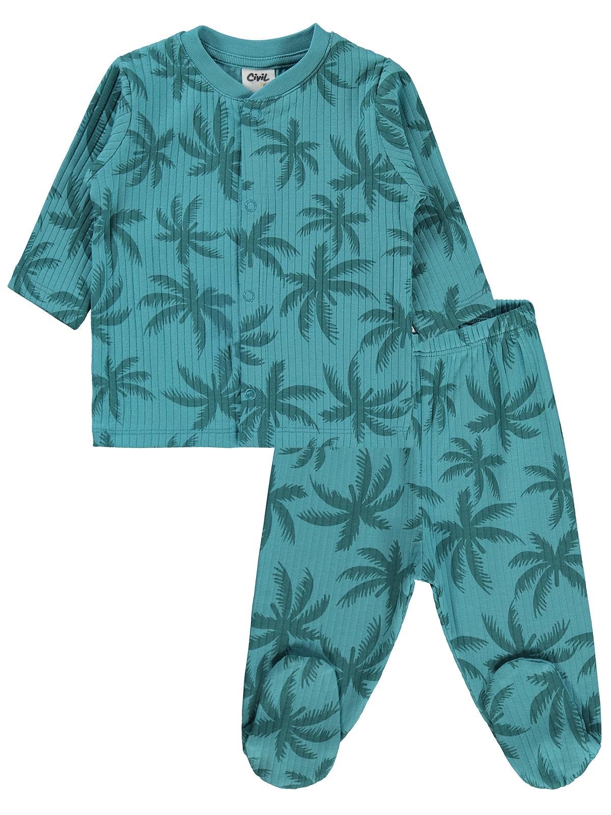Civil Baby Palmiye Empirme 1-9 Ay Pijama Takımı - Yeşil
